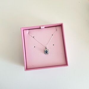 S925 Sterling Silver Natural Sapphire Necklace